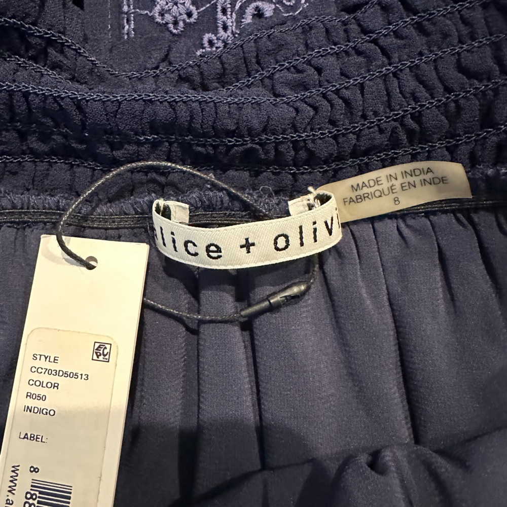 Alice + Olivia Pammy Eyelet Navy Blue - Picture 8 of 9